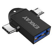 ENKAY ENK-AT112 Adattatore OTG in lega di alluminio 2 in 1 Type-C + Micro USB a USB 3.0