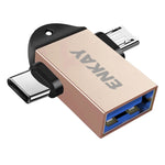 Adattatore OTG 2 in 1 Type-C e Micro USB a USB 3.0
