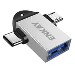 Adattatore OTG 2 in 1 Type-C e Micro USB a USB 3.0