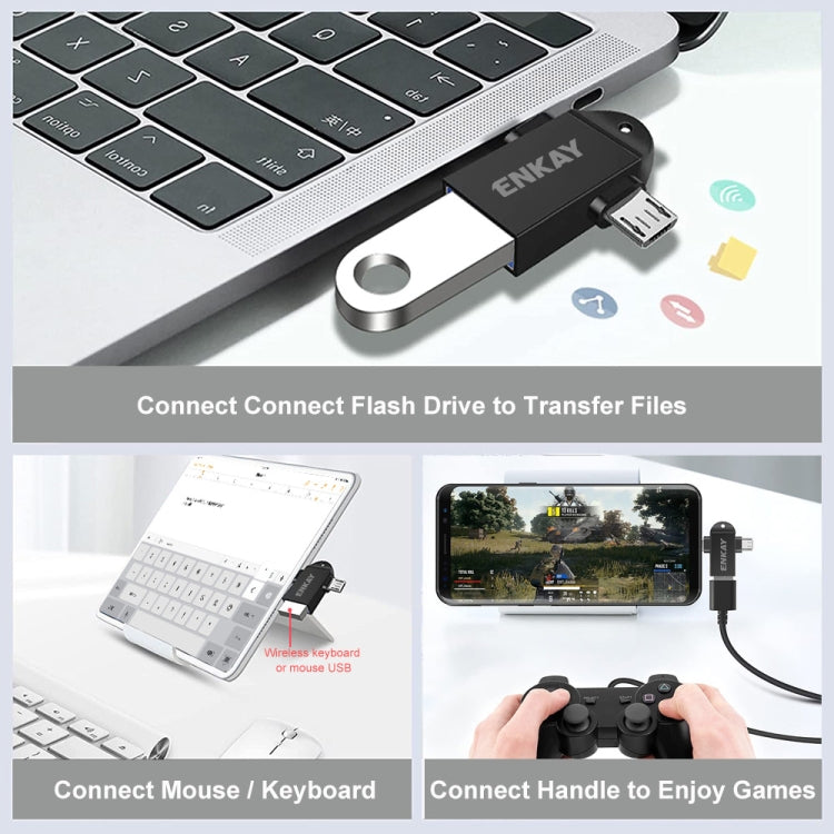Adattatore OTG 2 in 1 Type-C e Micro USB a USB 3.0