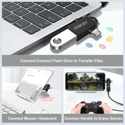 ENKAY ENK-AT112 Adattatore OTG in lega di alluminio 2 in 1 Type-C + Micro USB a USB 3.0