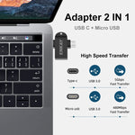 Adattatore OTG 2 in 1 Type-C e Micro USB a USB 3.0