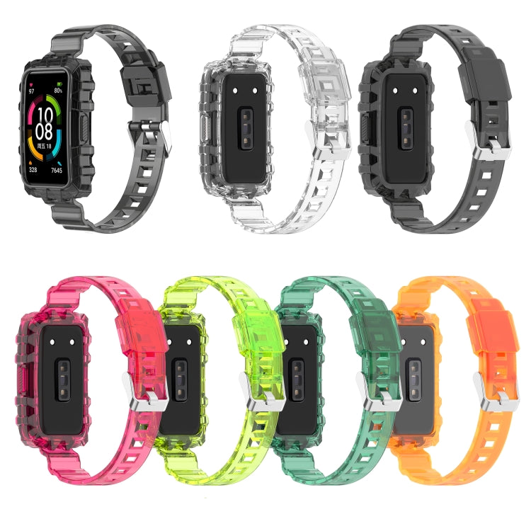 Cinturino in silicone trasparente monopezzo, For Huawei Band 7, For Huawei Band 6, For Honor Band 6