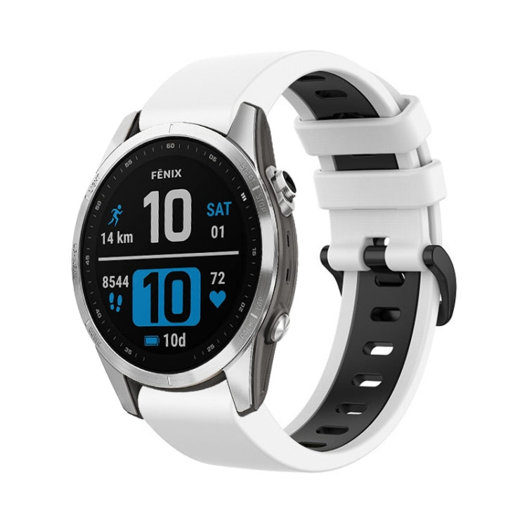 Cinturino sportivo bicolore in silicone da 22 mm, For Garmin Fenix 7, For Garmin Descent G1, For Garmin EPIX Gen2