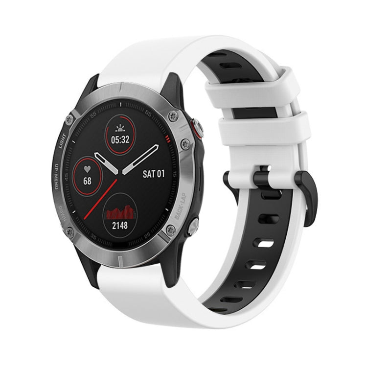 Cinturino sportivo bicolore in silicone da 22 mm, For Garmin Fenix 6, For Garmin Fenix 6 Pro, For Garmin Fenix 5