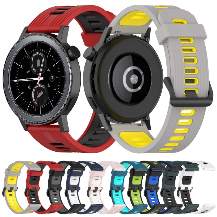 Cinturino in silicone bicolore con motivo verticale da 20 mm, For Samsung Gear S2 Classic