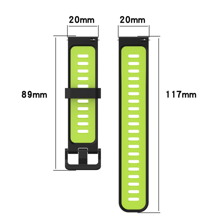 Cinturino in silicone bicolore con motivo verticale da 20 mm, For Samsung Gear S2 Classic