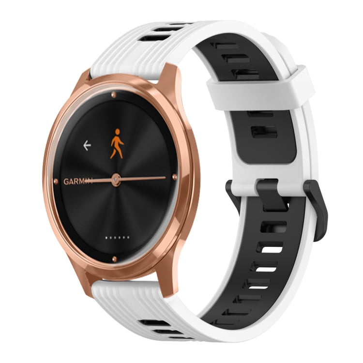 Cinturino in silicone bicolore con motivo verticale da 20 mm, For Garmin Move Luxe, For Garmin Move Style