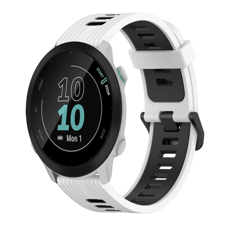 Cinturino in silicone bicolore con motivo verticale da 20 mm, For Garmin Forerunner 158, For Garmin Forerunner 55