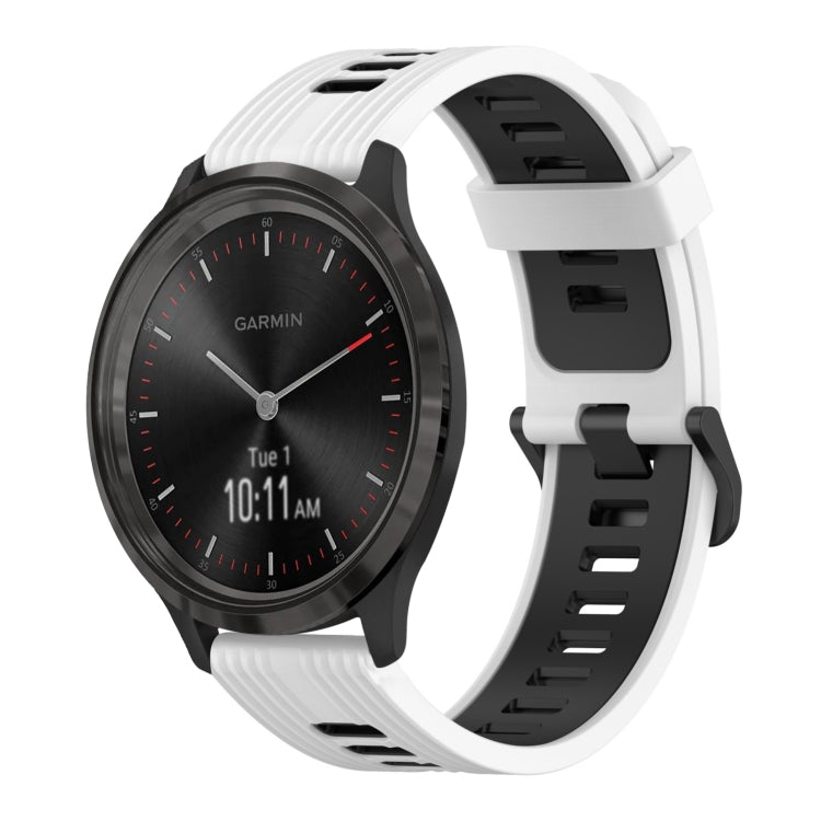 Cinturino in silicone bicolore con motivo verticale da 20 mm, For Garmin Vivomove3, For Garmin Vivomove