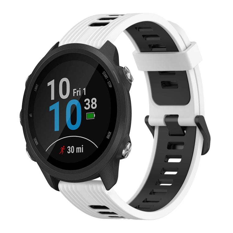 Cinturino in silicone bicolore con motivo verticale da 20 mm, For Garmin Forerunner 245, For Garmin Forerunner 645
