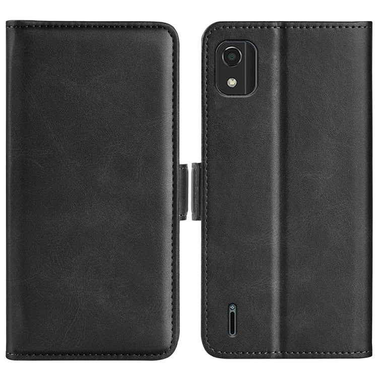 Per Nokia C2 2nd Edition Custodia per telefono in pelle con vibrazione orizzontale con fibbia magnetica a doppio lato, Black, Yellow, Brown, Dark Blue, Red