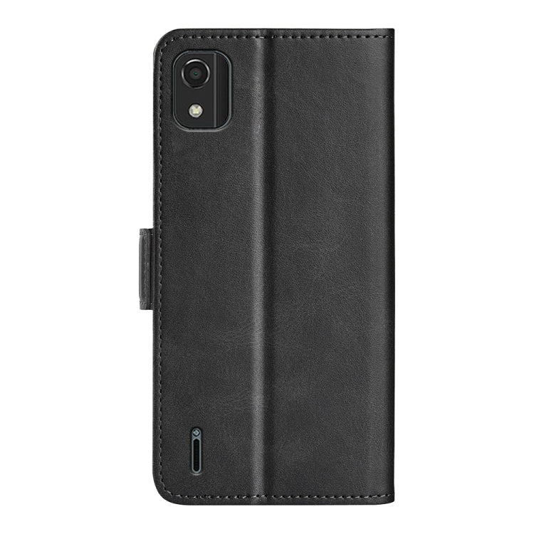 Per Nokia C2 2nd Edition Custodia per telefono in pelle con vibrazione orizzontale con fibbia magnetica a doppio lato, Black, Yellow, Brown, Dark Blue, Red