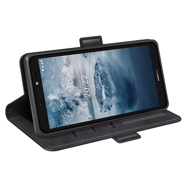 Per Nokia C2 2nd Edition Custodia per telefono in pelle con vibrazione orizzontale con fibbia magnetica a doppio lato, Black, Yellow, Brown, Dark Blue, Red