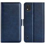 Per Nokia C2 2nd Edition Custodia per telefono in pelle con vibrazione orizzontale con fibbia magnetica a doppio lato, Black, Yellow, Brown, Dark Blue, Red