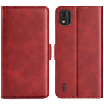 Per Nokia C2 2nd Edition Custodia per telefono in pelle con vibrazione orizzontale con fibbia magnetica a doppio lato, Black, Yellow, Brown, Dark Blue, Red