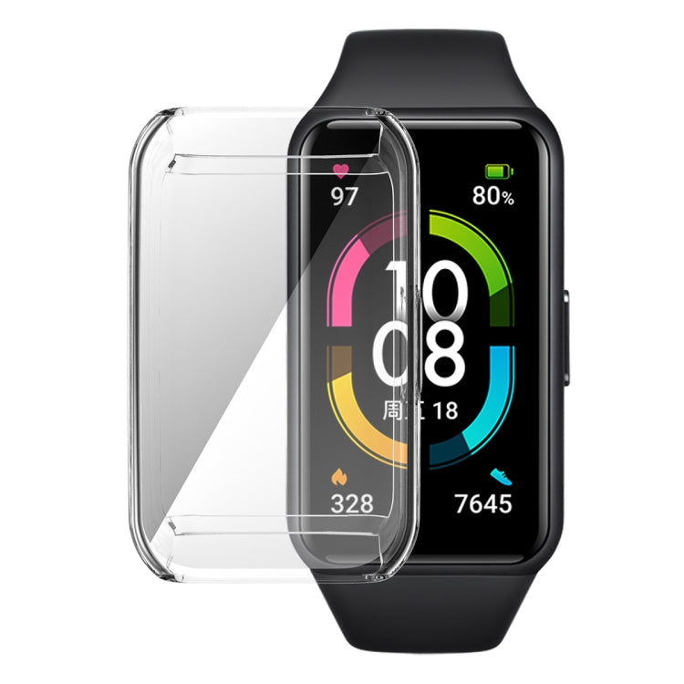 Per Huawei Band 7/6 / Honor Band 6 ENKAY Hat-Prince Custodia morbida in TPU trasparente a copertura totale con protezione dello schermo