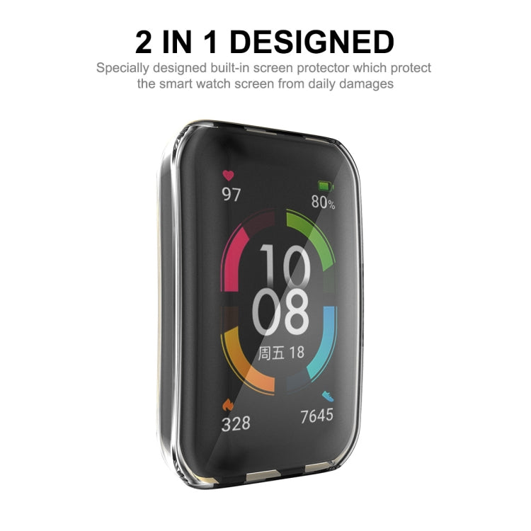 Per Huawei Band 7/6 / Honor Band 6 ENKAY Hat-Prince Custodia morbida in TPU trasparente a copertura totale con protezione dello schermo