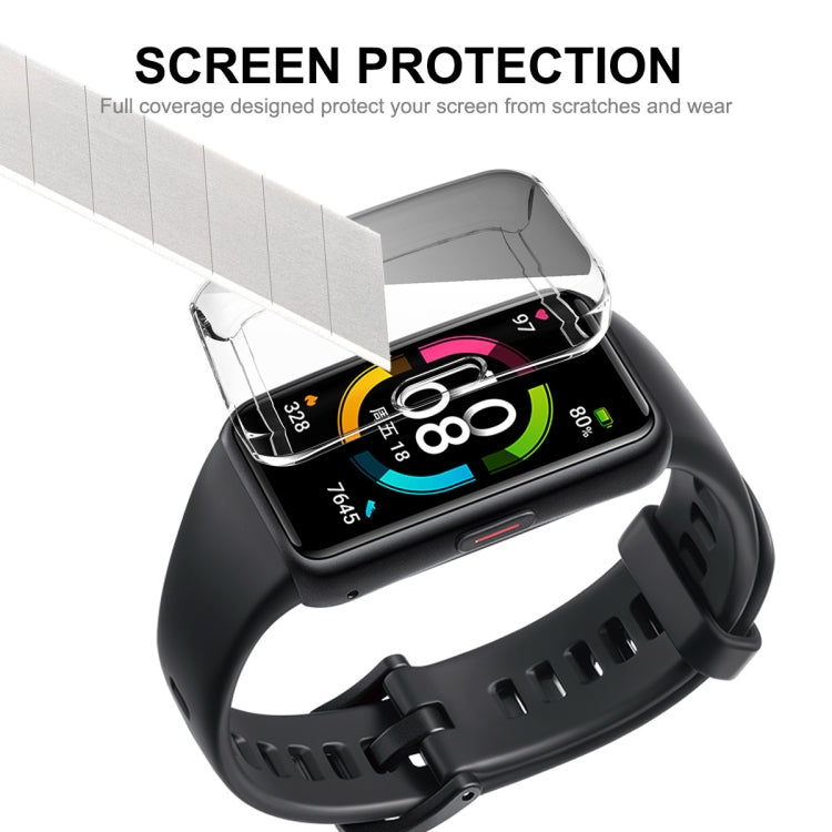 Per Huawei Band 7/6 / Honor Band 6 ENKAY Hat-Prince Custodia morbida in TPU trasparente a copertura totale con protezione dello schermo