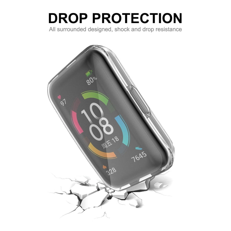 Per Huawei Band 7/6 / Honor Band 6 ENKAY Hat-Prince Custodia morbida in TPU trasparente a copertura totale con protezione dello schermo
