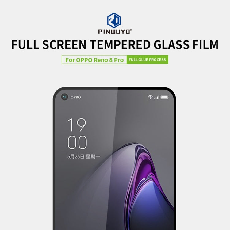 Pellicola in vetro temperato a schermo intero PINWUYO 9H 2.5D, For OPPO Reno8 Pro, For OPPO Reno8 Pro+, For vivo S15, For Sony Xperia 10 IV, For OPPO Reno8, For Realme Narzo 50 Pro