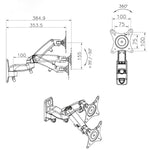 Staffa da parete Full Motion F150 per monitor 17-27 pollici