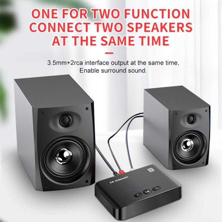 Ricevitore T10 NFC Bluetooth 5.0 Adattatore porta AUX da 3,5 mm Amplificatore RCA con telecomando, T10