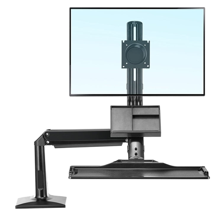 NORTH BAYOU NB35 Supporto ergonomico per monitor da 19-27 pollici con vassoio per tastiera pieghevole Workstation sit-stand a movimento completo, NB35