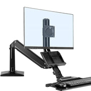 NORTH BAYOU NB35 Supporto ergonomico per monitor da 19-27 pollici con vassoio per tastiera pieghevole Workstation sit-stand a movimento completo, NB35