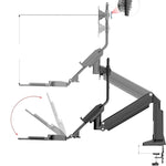 NORTH BAYOU NB35 Supporto ergonomico per monitor da 19-27 pollici con vassoio per tastiera pieghevole Workstation sit-stand a movimento completo, NB35