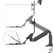 NORTH BAYOU NB35 Supporto ergonomico per monitor da 19-27 pollici con vassoio per tastiera pieghevole Workstation sit-stand a movimento completo, NB35