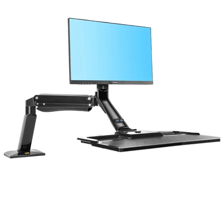 NORTH BAYOU NB40 Supporto ergonomico per computer con regolazione dell'altezza Workstation Staffa di montaggio per monitor da 22-32 pollici con supporto da tavolo per piastra tastiera, NB40