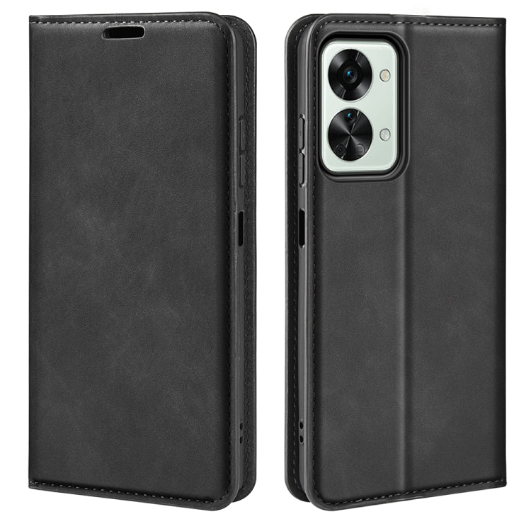 Per OnePlus Nord 2T 5G Custodia per cellulare in pelle con ventosa magnetica retro-pelle, For OnePlus Nord 2T 5G