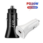 TE-P2 PD20W Caricabatteria da auto USB-C / Type-C con cavo dati da Type-C a 8 pin, Type-C to 8 Pin Data Cable (Black), Type-C to 8 Pin Data Cable (White)