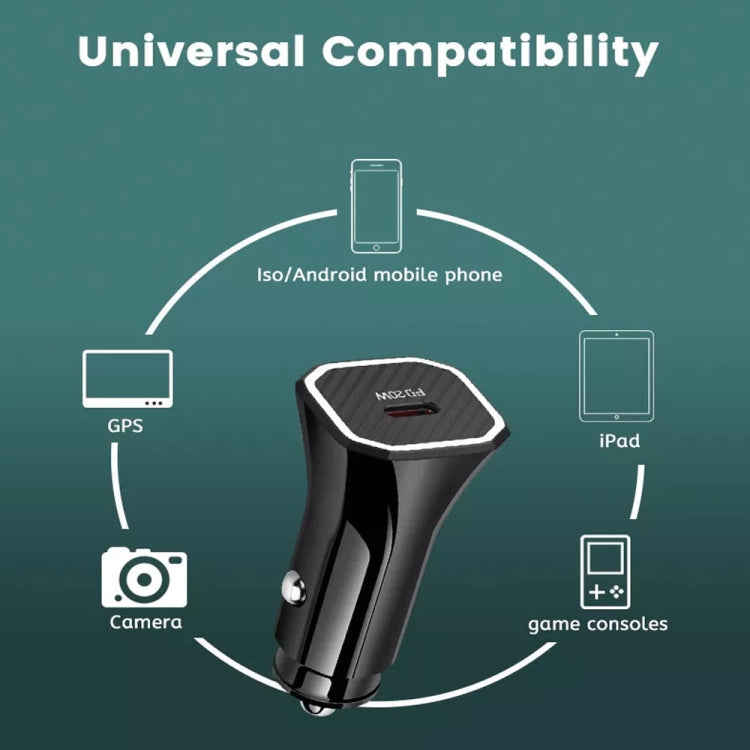 TE-P2 PD20W Caricabatteria da auto USB-C / Type-C con cavo dati da Type-C a 8 pin, Type-C to 8 Pin Data Cable (Black), Type-C to 8 Pin Data Cable (White)