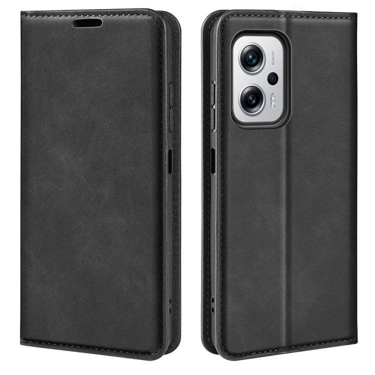 Per Xiaomi Redmi Note 11T Pro / Note 11T Pro+ Custodia per telefono in pelle con aspirazione magnetica retro-skin, For Xiaomi Redmi Note 11T Pro