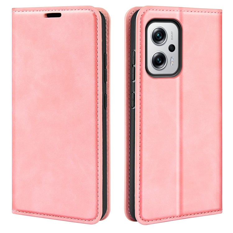 Per Xiaomi Redmi Note 11T Pro / Note 11T Pro+ Custodia per telefono in pelle con aspirazione magnetica retro-skin, For Xiaomi Redmi Note 11T Pro