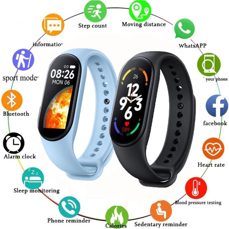 M7 Smart Watch con schermo a colori da 0,96 pollici, supporto per il monitoraggio della frequenza cardiaca/monitoraggio della pressione sanguigna