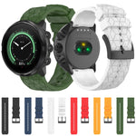 Cinturino per orologio in silicone tinta unita con motivo a calcio da 24 mm, For Suunto 9, For Suunto 7, For Suunto 9 Baro, For Suunto Spartan Sport Wrist HR Baro
