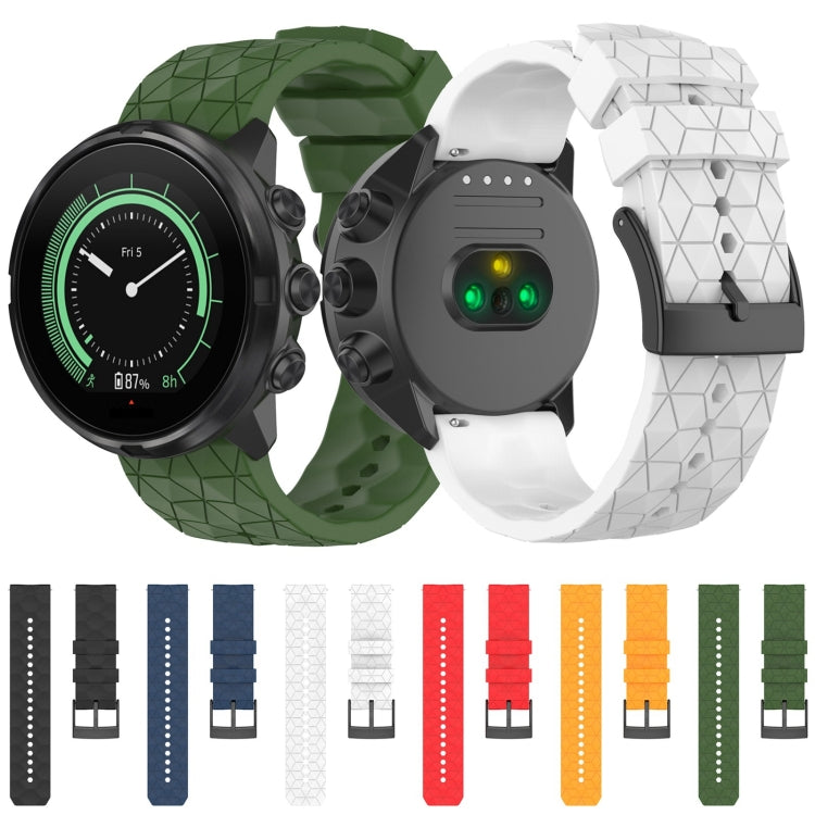 Cinturino per orologio in silicone tinta unita con motivo a calcio da 24 mm, For Suunto 9, For Suunto 7, For Suunto 9 Baro, For Suunto Spartan Sport Wrist HR Baro
