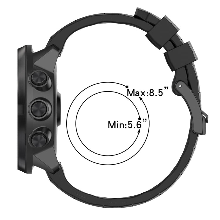 Cinturino per orologio in silicone tinta unita con motivo a calcio da 24 mm, For Suunto 9, For Suunto 7, For Suunto 9 Baro, For Suunto Spartan Sport Wrist HR Baro