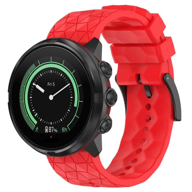 Cinturino per orologio in silicone tinta unita con motivo a calcio da 24 mm, For Suunto 9, For Suunto 7, For Suunto 9 Baro, For Suunto Spartan Sport Wrist HR Baro