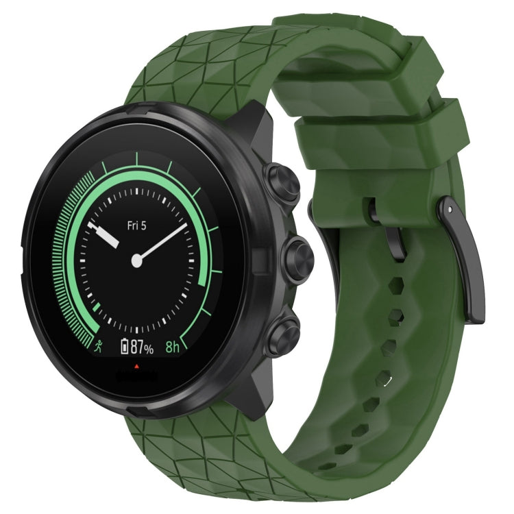 Cinturino per orologio in silicone tinta unita con motivo a calcio da 24 mm, For Suunto Spartan Sport