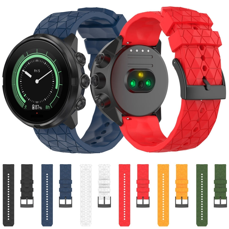 Cinturino per orologio in silicone tinta unita con motivo a calcio da 24 mm, For Suunto Spartan Sport