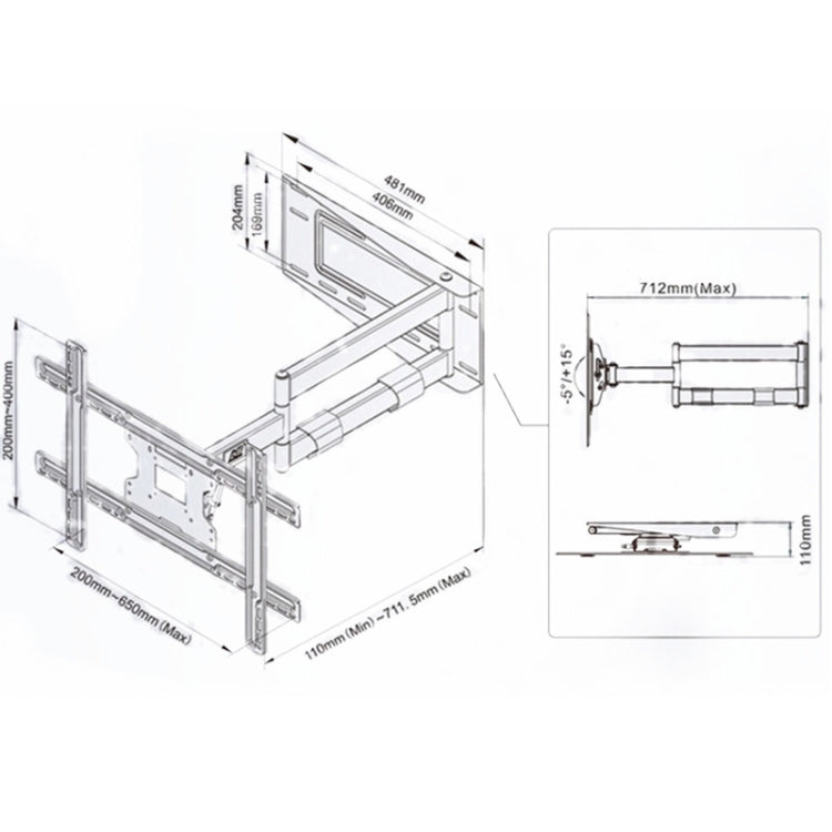 Supporto TV girevole 40-70 pollici NORTH BAYOU NB SP2