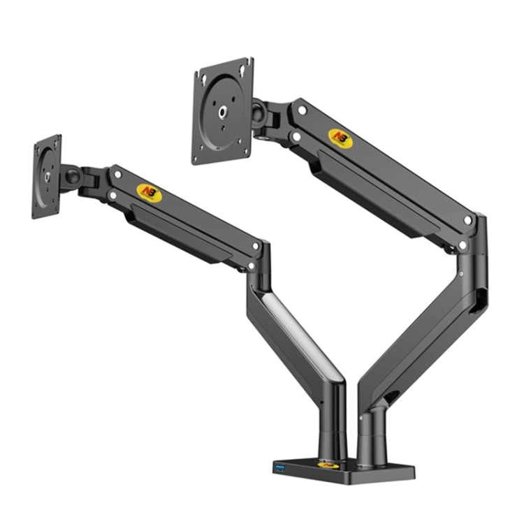 NORTH BAYOU NB G32 Supporto per movimento completo con braccio a molla a gas per doppio monitor in lega di alluminio per LED LCD da 22-32 pollici, G32