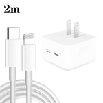 Caricabatterie PD da 35 W con doppia porta USB-C/tipo-C con cavo dati da tipo C a 8 pin, spina americana, US Plug + 1m 8 Pin Cable, US Plug + 1.5m 8 Pin Cable, US Plug + 2m 8 Pin Cable