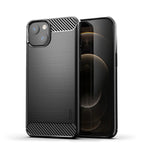 Custodia morbida in TPU in fibra di carbonio con trama spazzolata serie MOFI Gentleness, For iPhone 14, For iPhone 14 Pro, For iPhone 14 Plus, For iPhone 14 Pro Max
