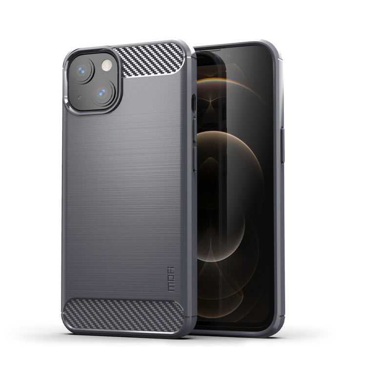 Custodia morbida in TPU in fibra di carbonio con trama spazzolata serie MOFI Gentleness, For iPhone 14, For iPhone 14 Pro, For iPhone 14 Plus, For iPhone 14 Pro Max