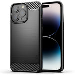 Custodia morbida in TPU in fibra di carbonio con trama spazzolata serie MOFI Gentleness, For iPhone 14, For iPhone 14 Pro, For iPhone 14 Plus, For iPhone 14 Pro Max